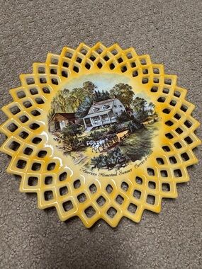 Vintage Currier Ives American Homestead Summer Open Lattice Decorative 10” Plate